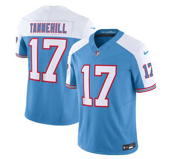 Men & Women & Youth Tennessee Titans #17 Ryan Tannehill Blue White 2023 F.U.S.E. Vapor Limited Throwback Jersey,We sell and wholesale Men & Women & Youth Tennessee Titans #17 Ryan Tannehill Blue White 2023 F.U.S.E. Vapor Limited Throwback Jersey on line form chian!